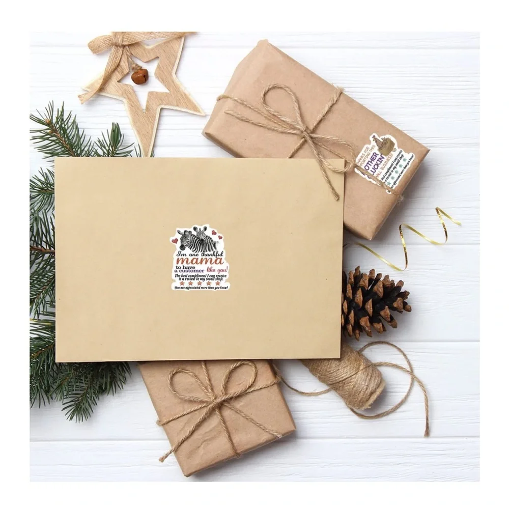 Zebra 500 Thank You Stickers: I’m One Thankful MAMA To Have A Customer Like You